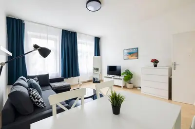 Ein Sitzbereich in der Unterkunft Beautiful 1 Bedroom Apartment near Schönbrunn