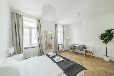 Ein Bett oder Betten in einem Zimmer der Unterkunft Neulerchenfelder Apartment Vienna