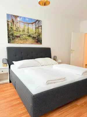 Ein Bett oder Betten in einem Zimmer der Unterkunft Peaceful Apartment for 4