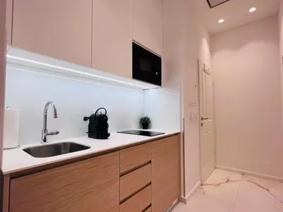 Küche/Küchenzeile in der Unterkunft Zeus Design Apartment Schlosspark Schönbrunn
