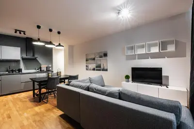 Küche/Küchenzeile in der Unterkunft Stylish apartment next to Schwedenplatz