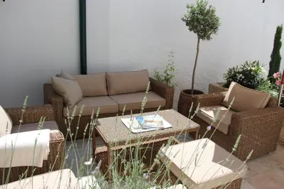 Ein Sitzbereich in der Unterkunft Haus Renée