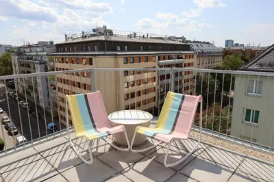 Ein Balkon oder eine Terrasse in der Unterkunft Penthouse Apartments