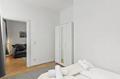 Ein Bett oder Betten in einem Zimmer der Unterkunft Cozy Apartment near City Center