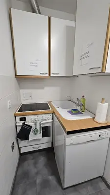 Küche/Küchenzeile in der Unterkunft CozyNite Premium Apartment Hauptbahnhof 1+2