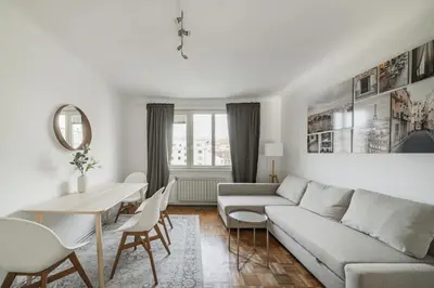 Ein Sitzbereich in der Unterkunft Perfekte Wohnung für 4 Personen