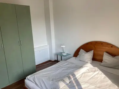 Ein Bett oder Betten in einem Zimmer der Unterkunft Wohnung im Grünen