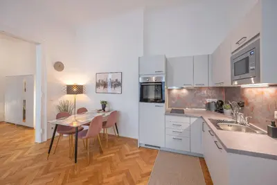 Küche/Küchenzeile in der Unterkunft Cosy City Center Apartment