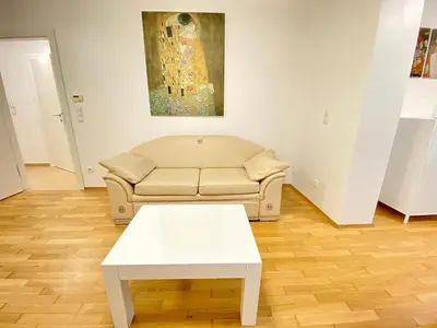 Ein Sitzbereich in der Unterkunft Pelikan Apartments