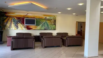 Ein Sitzbereich in der Unterkunft Weinland