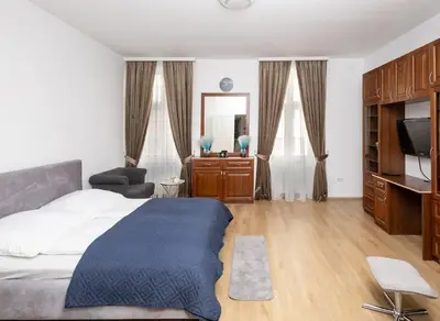 Ein Bett oder Betten in einem Zimmer der Unterkunft Diamond Apartment Vienna