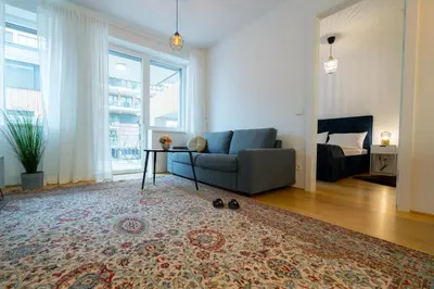 Ein Sitzbereich in der Unterkunft Vienna Residence, Vorgartenstraße - Leopoldstadt