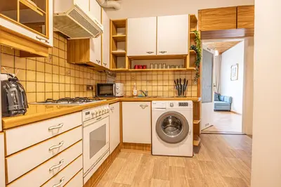 Küche/Küchenzeile in der Unterkunft Cozy 1BR & Living Room Near Wiener Stadthalle