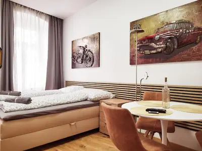 Ein Sitzbereich in der Unterkunft Winning Apartments