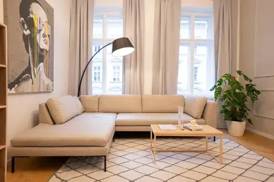 Ein Sitzbereich in der Unterkunft Spacious 110м2 flat in the city center