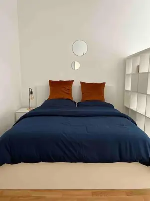 Ein Bett oder Betten in einem Zimmer der Unterkunft schickes & gemütliches Studio
