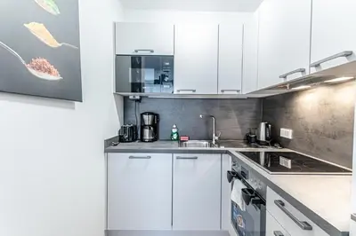 Küche/Küchenzeile in der Unterkunft Charming 1BR, Steps from Reumannplatz U1