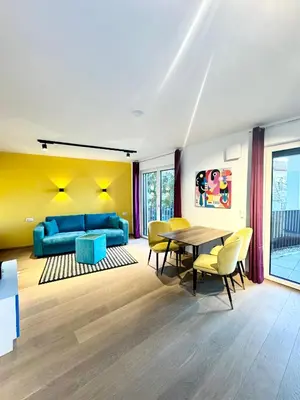Ein Sitzbereich in der Unterkunft Sunshine Apartment mit Terrasse