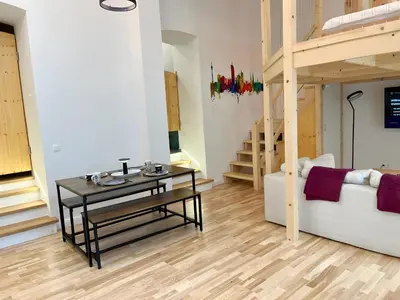 Ein Sitzbereich in der Unterkunft Newly renovated Boutique Apartment