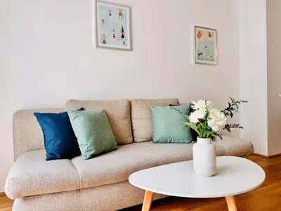 Ein Sitzbereich in der Unterkunft MOMENTIC Apartments