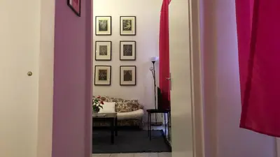 Ein Sitzbereich in der Unterkunft Studio in a Viennese traditional building, central location