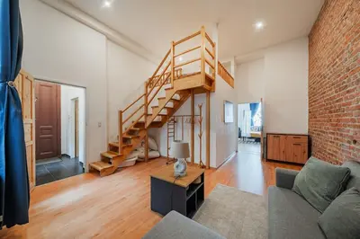 Ein Sitzbereich in der Unterkunft 117 m² Near Nussdorferstrasse