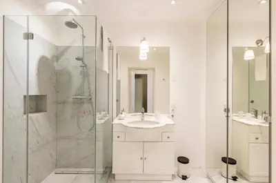 Ein Badezimmer in der Unterkunft Gemütliches und modernes Apartment,44 m²