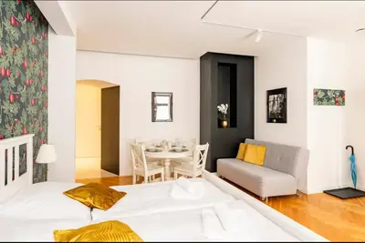 Ein Sitzbereich in der Unterkunft Gemütliches und modernes Apartment,44 m²