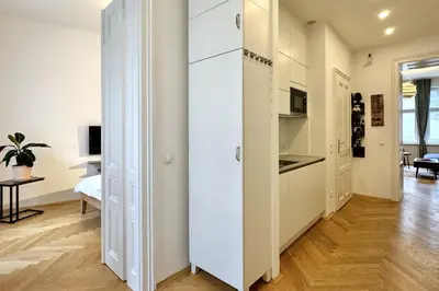 Küche/Küchenzeile in der Unterkunft Green Prater City Apartment
