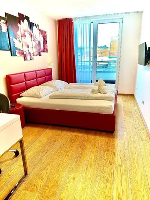 Ein Sitzbereich in der Unterkunft Apartments4you