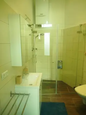 Ein Badezimmer in der Unterkunft Nähe Naschmarkt