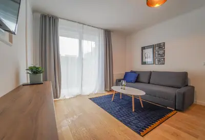 Ein Sitzbereich in der Unterkunft BelVie Residence