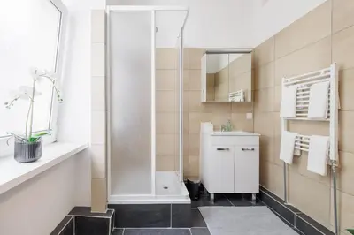 Ein Badezimmer in der Unterkunft Ruhige Apartments nähe U2 Messe Prater
