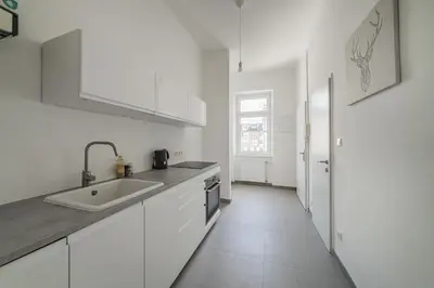 Küche/Küchenzeile in der Unterkunft spacious studio in vienna