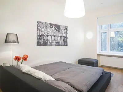 Ein Bett oder Betten in einem Zimmer der Unterkunft Inviting apartment in Wien