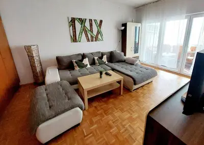 Ein Sitzbereich in der Unterkunft Modern 3 Bedroom Apartment Vienna