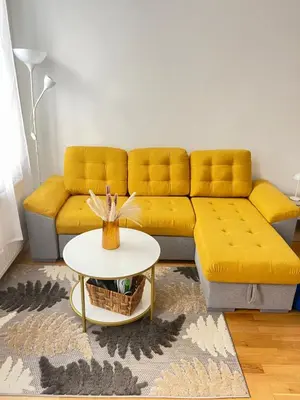 Ein Sitzbereich in der Unterkunft Top Location