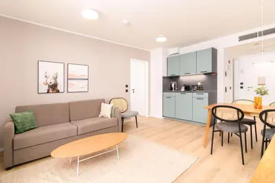 Küche/Küchenzeile in der Unterkunft Limehome Vienna Favoritenstr