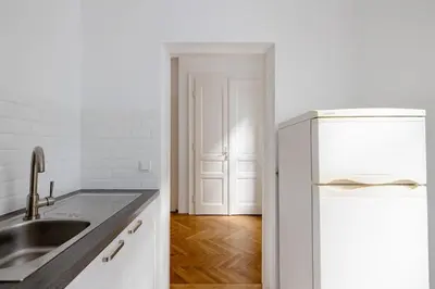 Küche/Küchenzeile in der Unterkunft Wohnung Nahe Schönbrunn