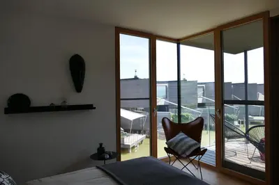 Ein Bett oder Betten in einem Zimmer der Unterkunft Luxuriöses Ferienhaus am Neusiedler See