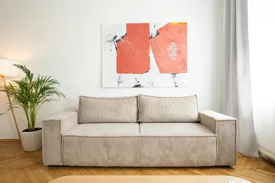 Ein Sitzbereich in der Unterkunft Pet-friendly modern apartment near Belvedere