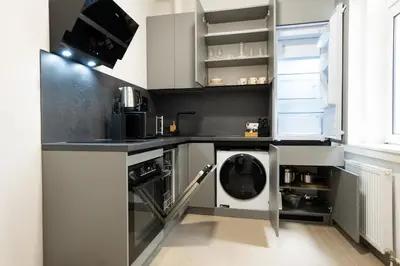 Küche/Küchenzeile in der Unterkunft Pet-friendly modern apartment near Belvedere