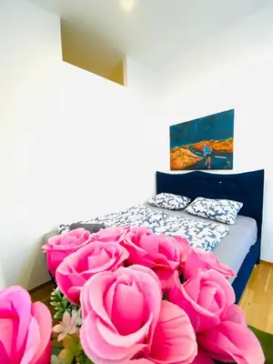Ein Bett oder Betten in einem Zimmer der Unterkunft Cozy Rooms in Brigittenau Area MM23