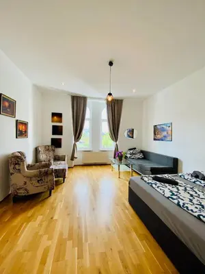 Ein Sitzbereich in der Unterkunft Cozy Rooms in Brigittenau Area MM23