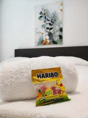 Ein Bett oder Betten in einem Zimmer der Unterkunft Roksox-home gegenüber des Vienna International Center und Kaiserwasser
