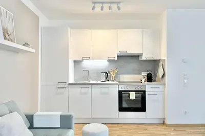 Küche/Küchenzeile in der Unterkunft Modernes Apartment beim Domplatz