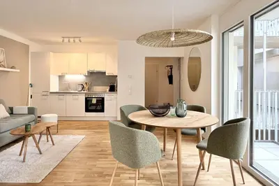 Küche/Küchenzeile in der Unterkunft Modernes Apartment beim Domplatz