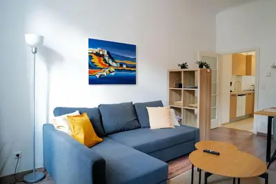 Küche/Küchenzeile in der Unterkunft Ruhige Wohnung nähe U Bahn Free Parking