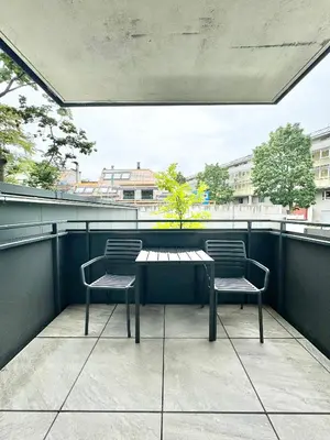Ein Balkon oder eine Terrasse in der Unterkunft Wohnung mit Balkon und Parkplatz