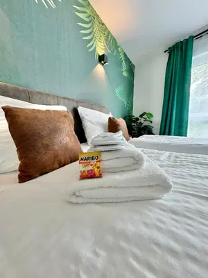 Ein Bett oder Betten in einem Zimmer der Unterkunft Perfekte Übergangswohnung